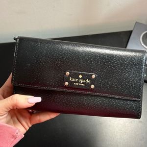 Kate Spade Wellesley Jean Continental Black Leather Wallet